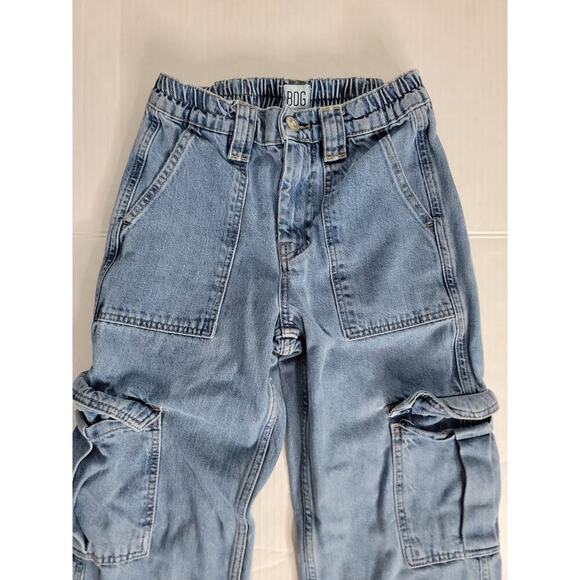 BDG Y2K Skate Cargo Jeans Baggy Womens Sz 25 Wide Leg Drapey 90s Y2K Streetwear - Picture 3 of 10